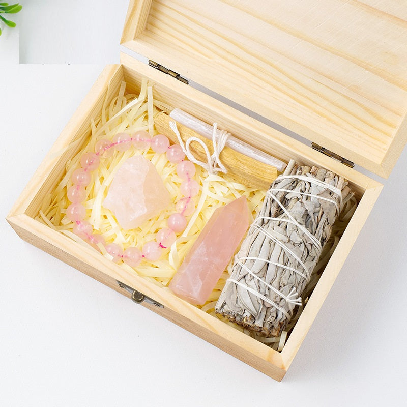Natural Crystals Wooden Box Set