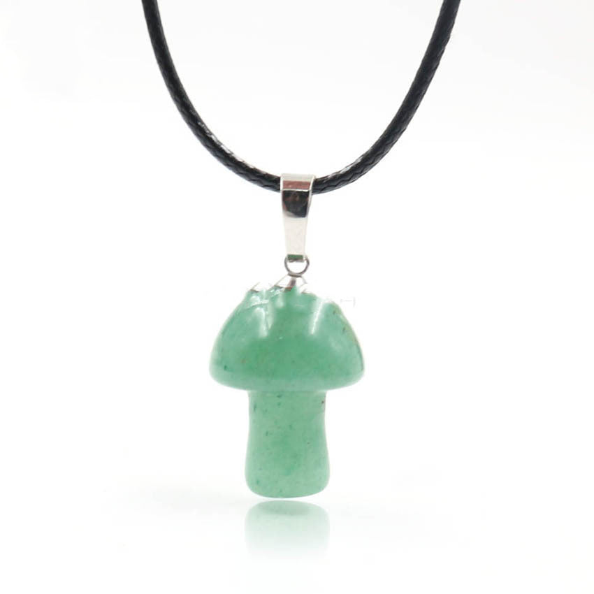 Natural Crystal Mini Mushroom Necklace