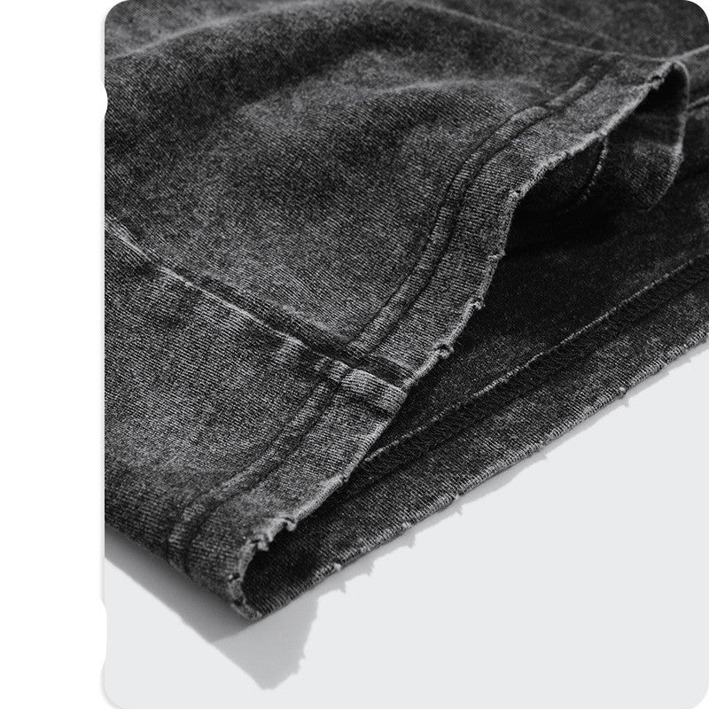 Fashion Wash Men Short Sleeved Distressed