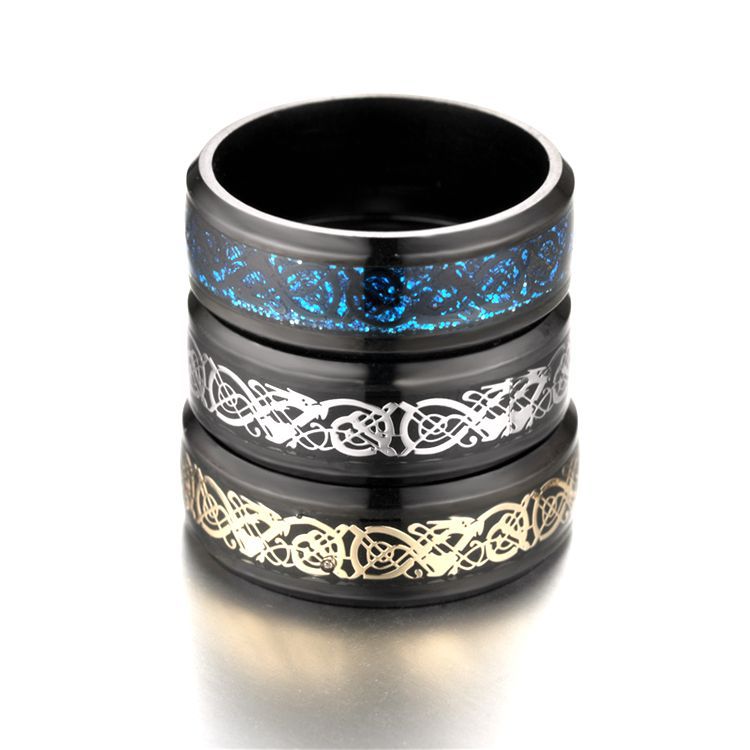 Dragon Pattern Ring Stainless Steel