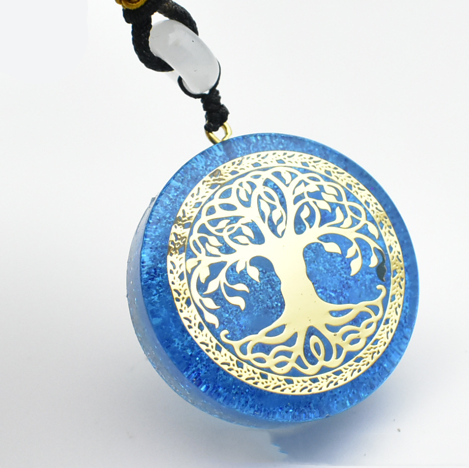 Tree Of Life Gravel Epoxy Resin Necklace