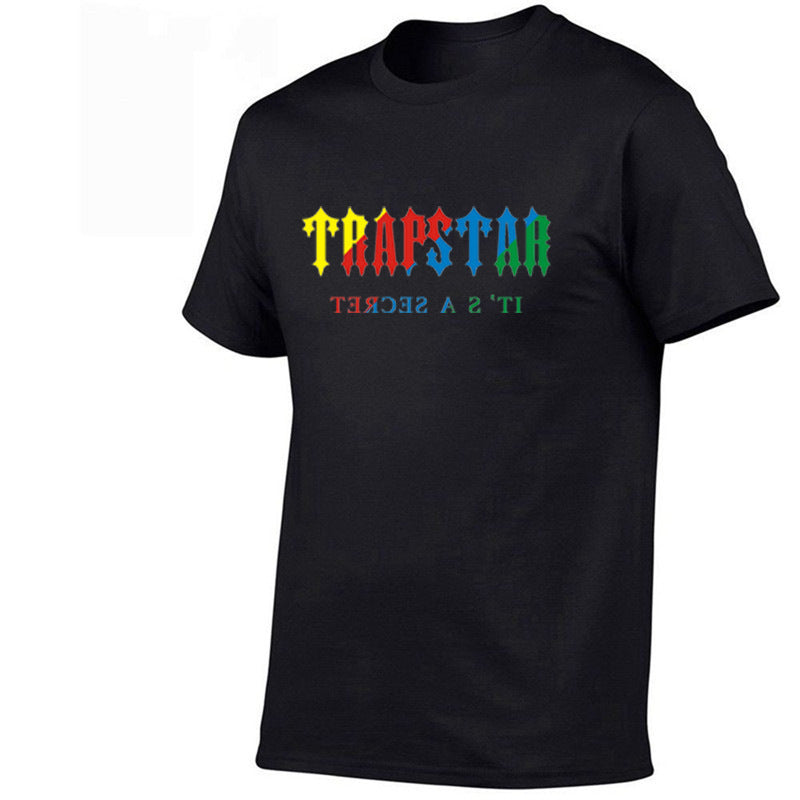 TRAPSTAR Letter Printed T-shirt Summer Men's Cotton Casual Short Sleeve Streetwear Plus Size Men's And Women's T-shirt