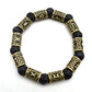 Volcanic Lava Stone Viking Rune Bracelet