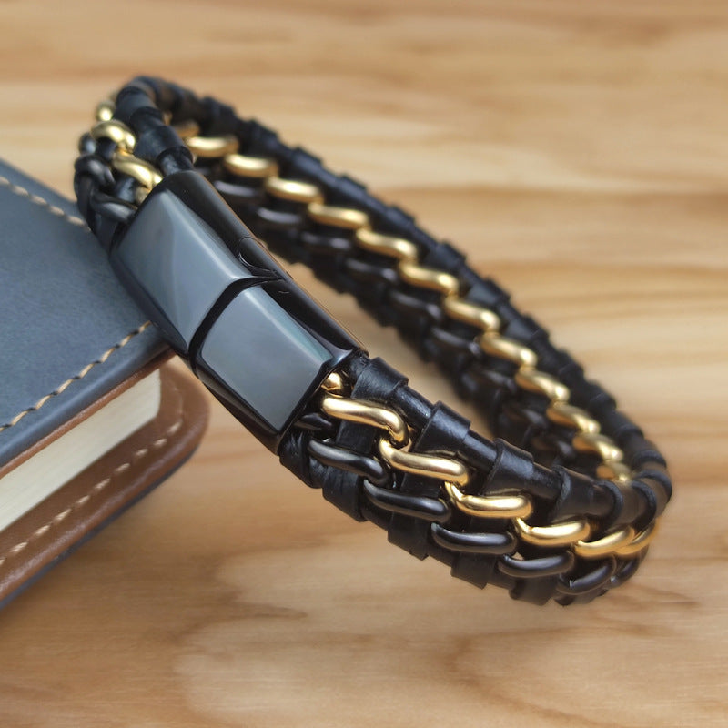 Magnetic Clasp Leather Style Bracelet
