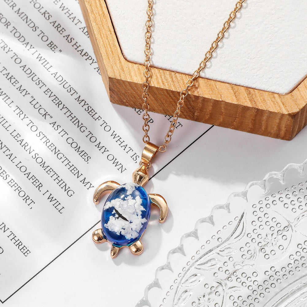 Transparent Turtle Resin necklace