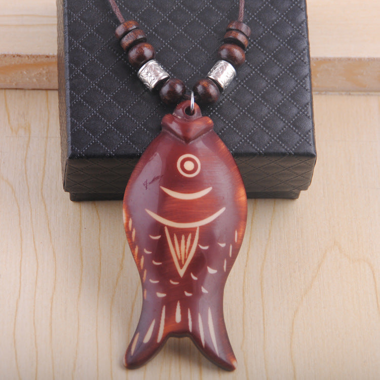 Wooden Fish Necklace