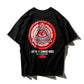 Loose eyes English print short sleeves