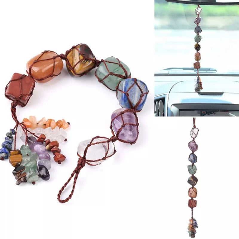 Natural Stone 7 Chakra Car Pendant
