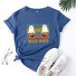 Round neck print short sleeves
