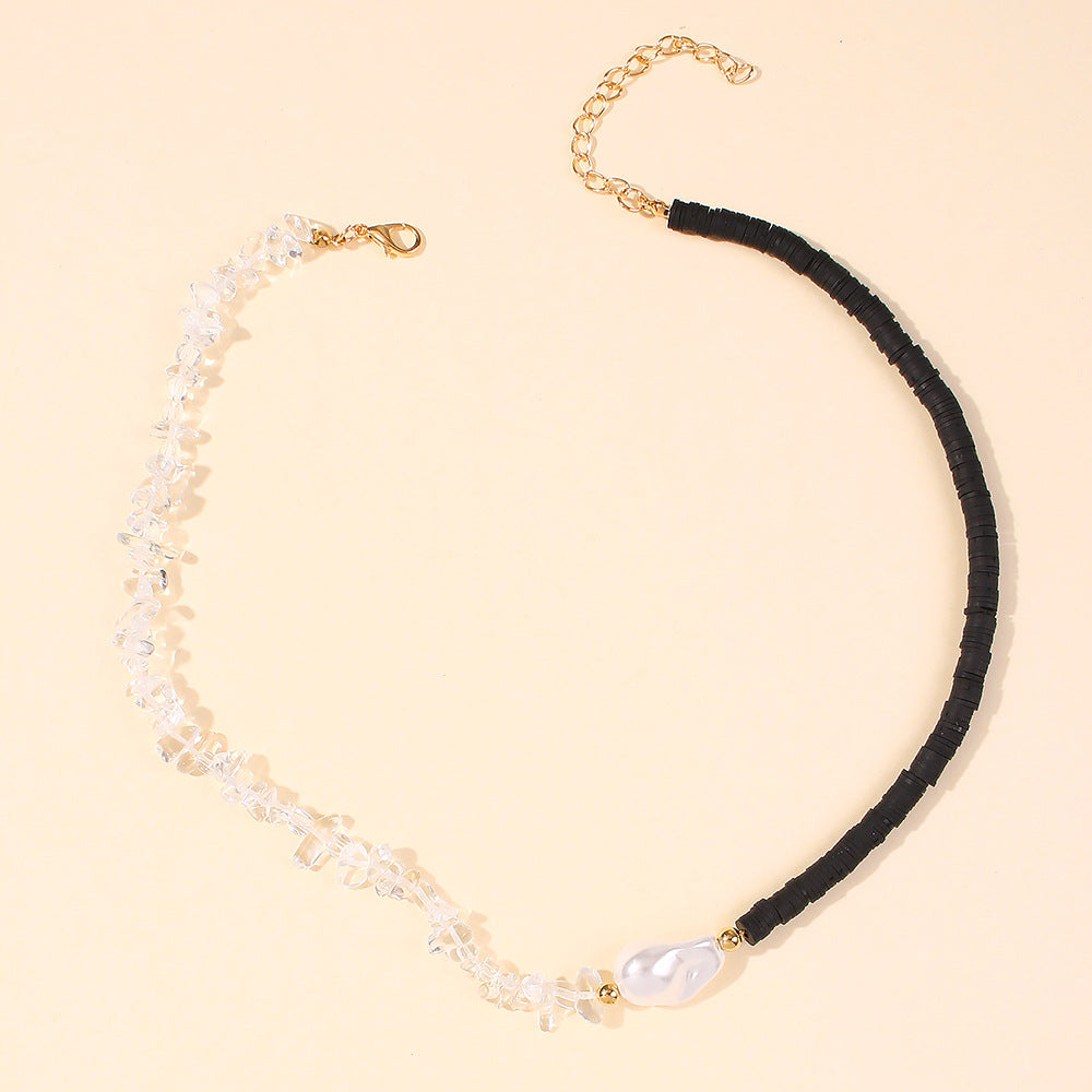 Crystal Pearl Woven Necklace