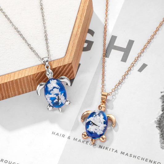 Transparent Turtle Resin necklace