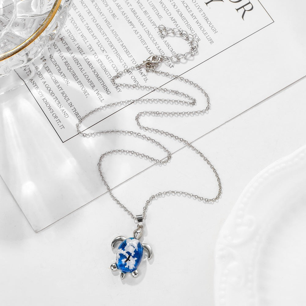 Transparent Turtle Resin necklace