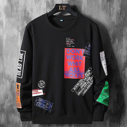 Letter printing men's sweater