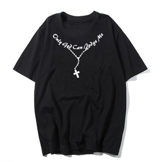 Personalized English Alphabet Necklace Print Women's Short Sleeved Loose T Shirt
