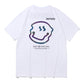 Round Neck Couple Tide Brand Reflective Smiley T-shirt