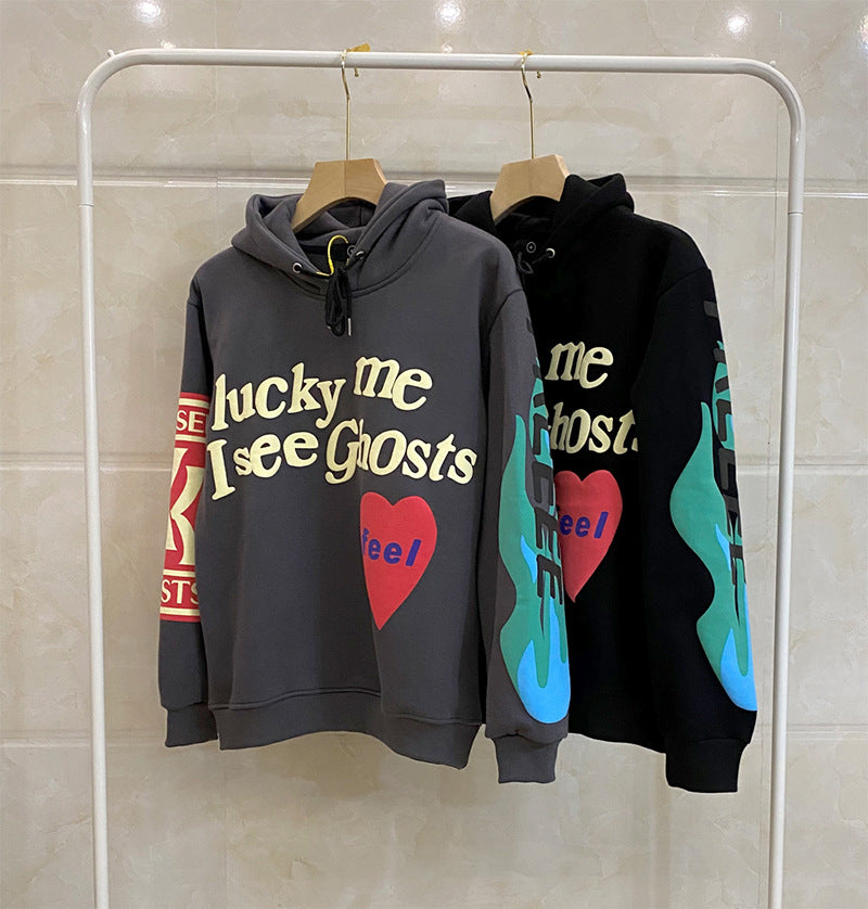 Printed Plus Velvet Thick Men's And Women's Sweater Hoodie