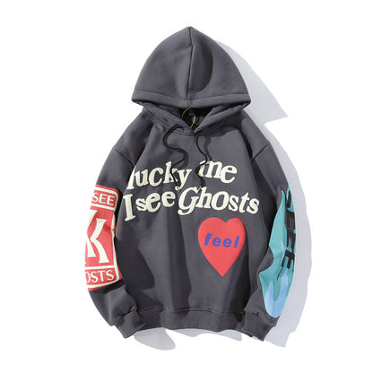 Printed Plus Velvet Thick Men's And Women's Sweater Hoodie
