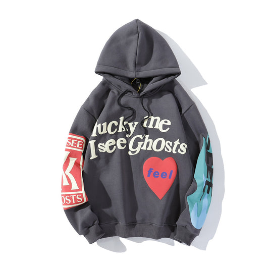 Printed Plus Velvet Thick Men's And Women's Sweater Hoodie