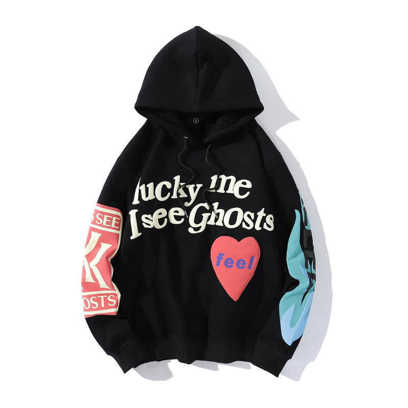 Printed Plus Velvet Thick Men's And Women's Sweater Hoodie