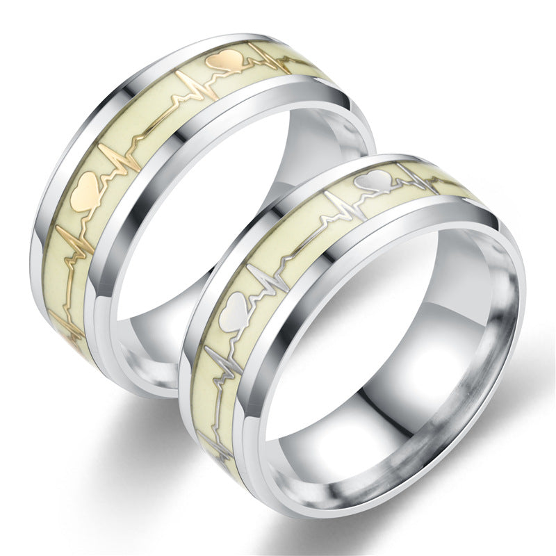 Stainless Steel Heartbeat Ring