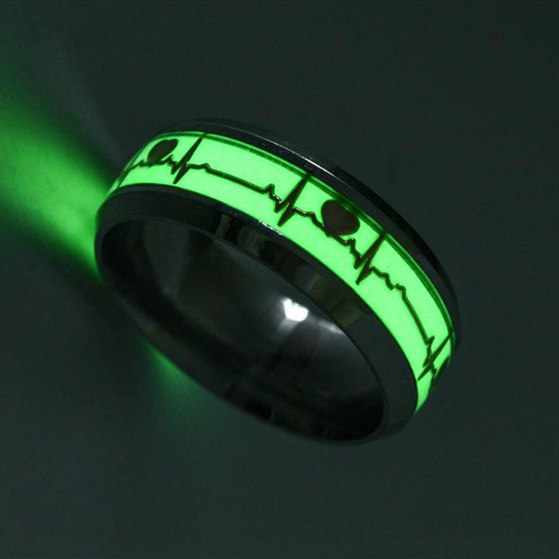 Stainless Steel Heartbeat Ring