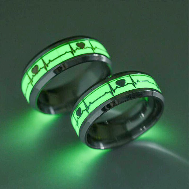 Stainless Steel Heartbeat Ring