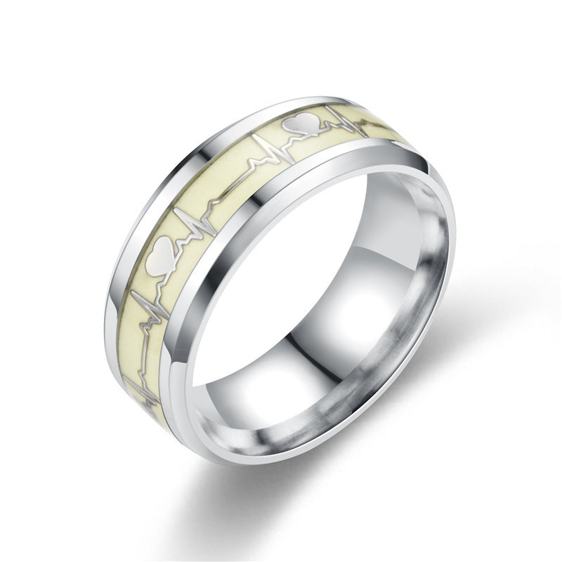 Stainless Steel Heartbeat Ring