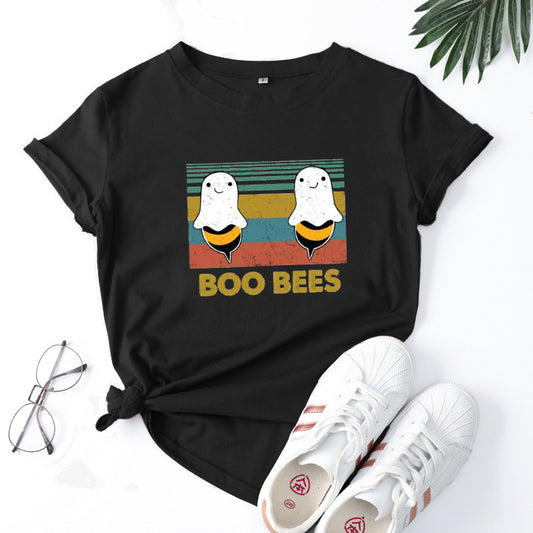 Round neck print short sleeves