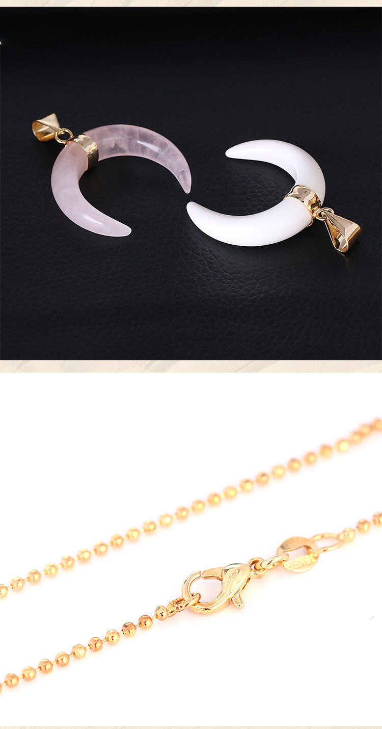 Crystal Moon Pendant Necklace