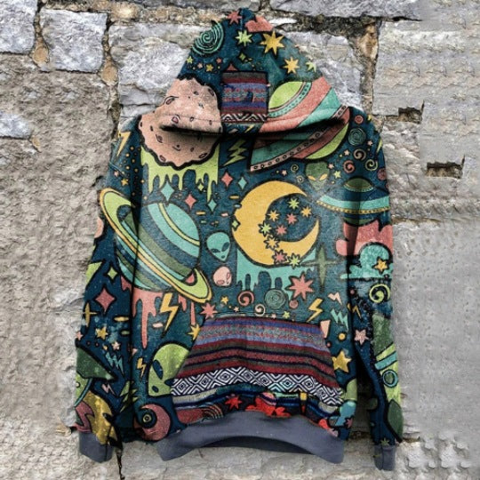 Printed Men's Fleecy Hoodie And Hoodie Casual