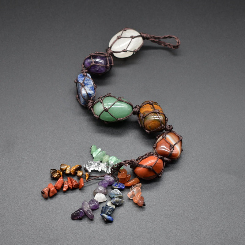 Natural Stone 7 Chakra Car Pendant