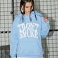 Loose hooded plus fleece sweater