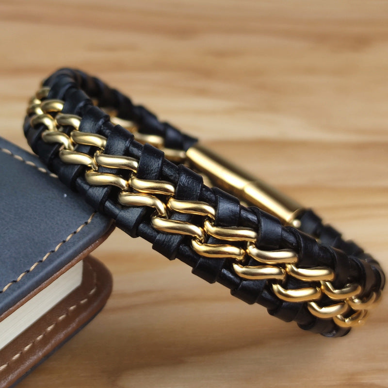 Magnetic Clasp Leather Style Bracelet