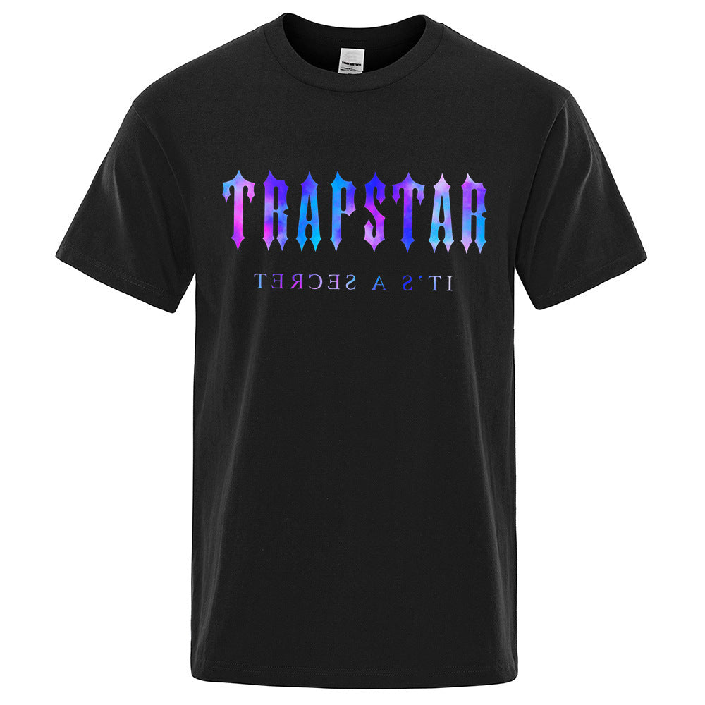TRAPSTAR Letter Printed T-shirt Summer Men's Cotton Casual Short Sleeve Streetwear Plus Size Men's And Women's T-shirt