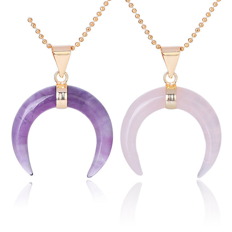 Crystal Moon Pendant Necklace