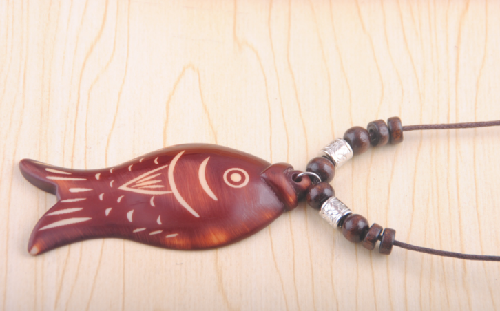 Wooden Fish Necklace