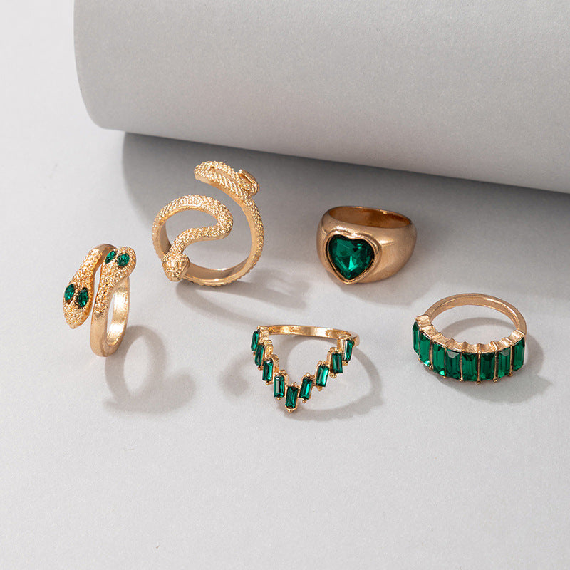 Emerald Serpentine Style Five-Piece Set