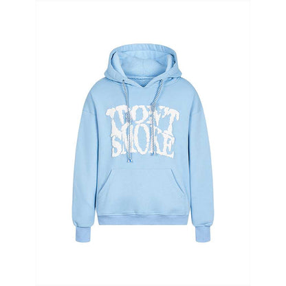 Loose hooded plus fleece sweater