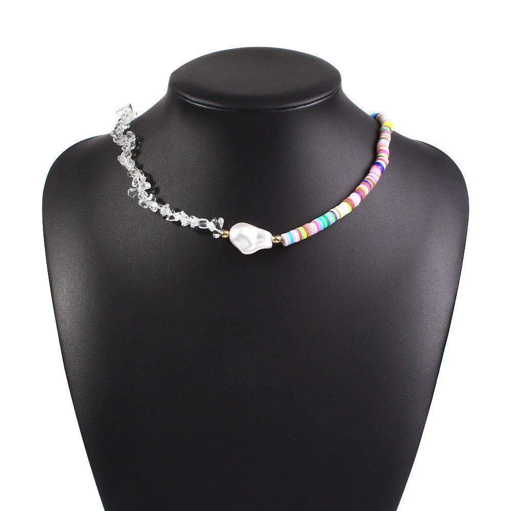 Crystal Pearl Woven Necklace