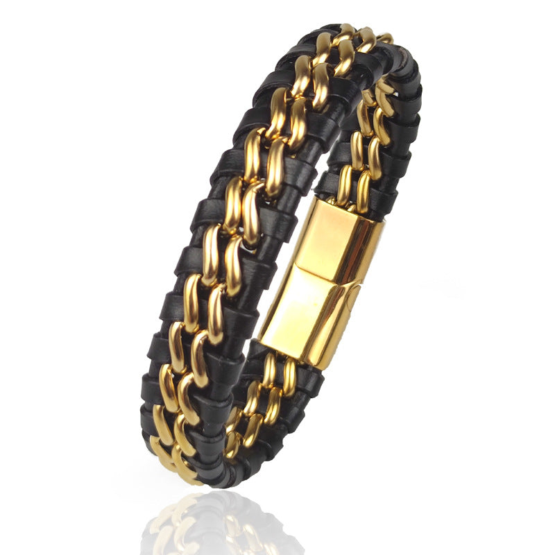 Magnetic Clasp Leather Style Bracelet