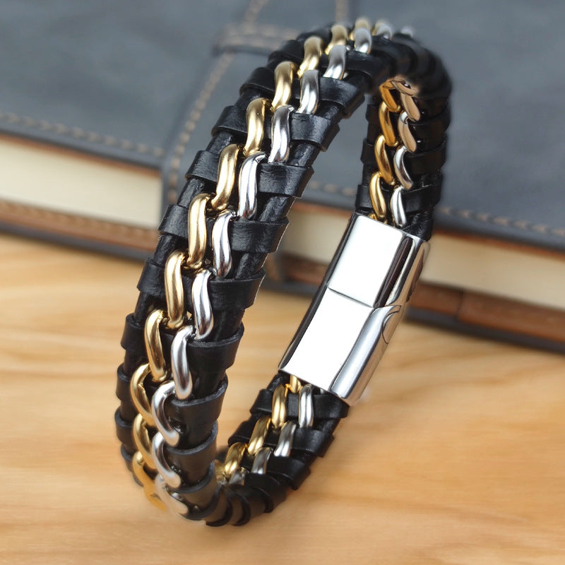 Magnetic Clasp Leather Style Bracelet