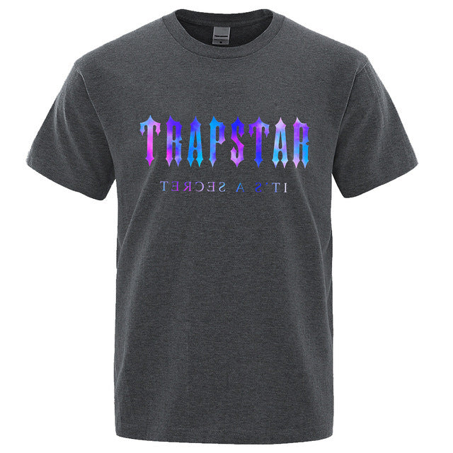 TRAPSTAR Letter Printed T-shirt Summer Men's Cotton Casual Short Sleeve Streetwear Plus Size Men's And Women's T-shirt