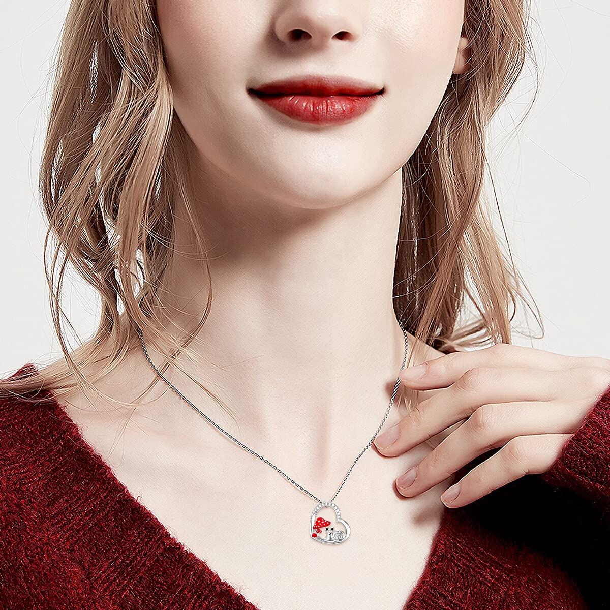 Sterling Silver Snail Mushroom Necklace