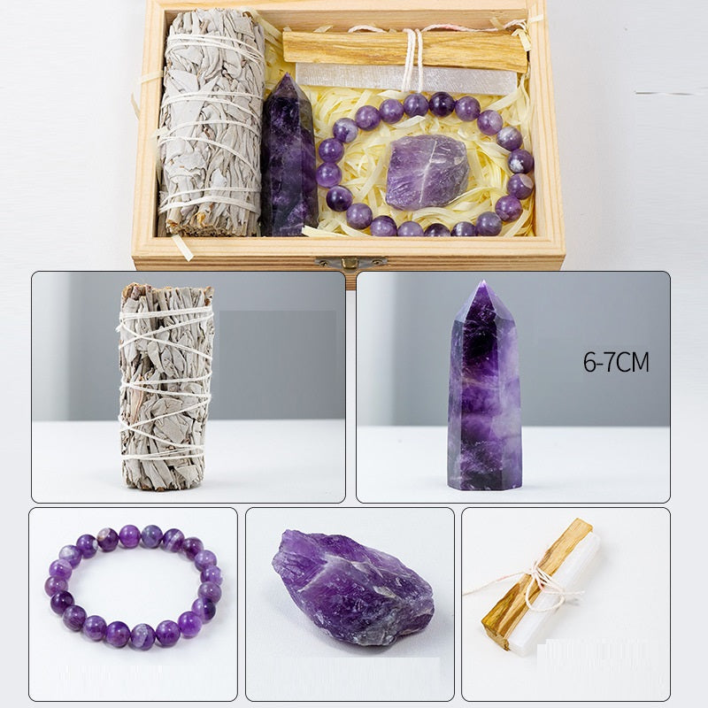 Natural Crystals Wooden Box Set