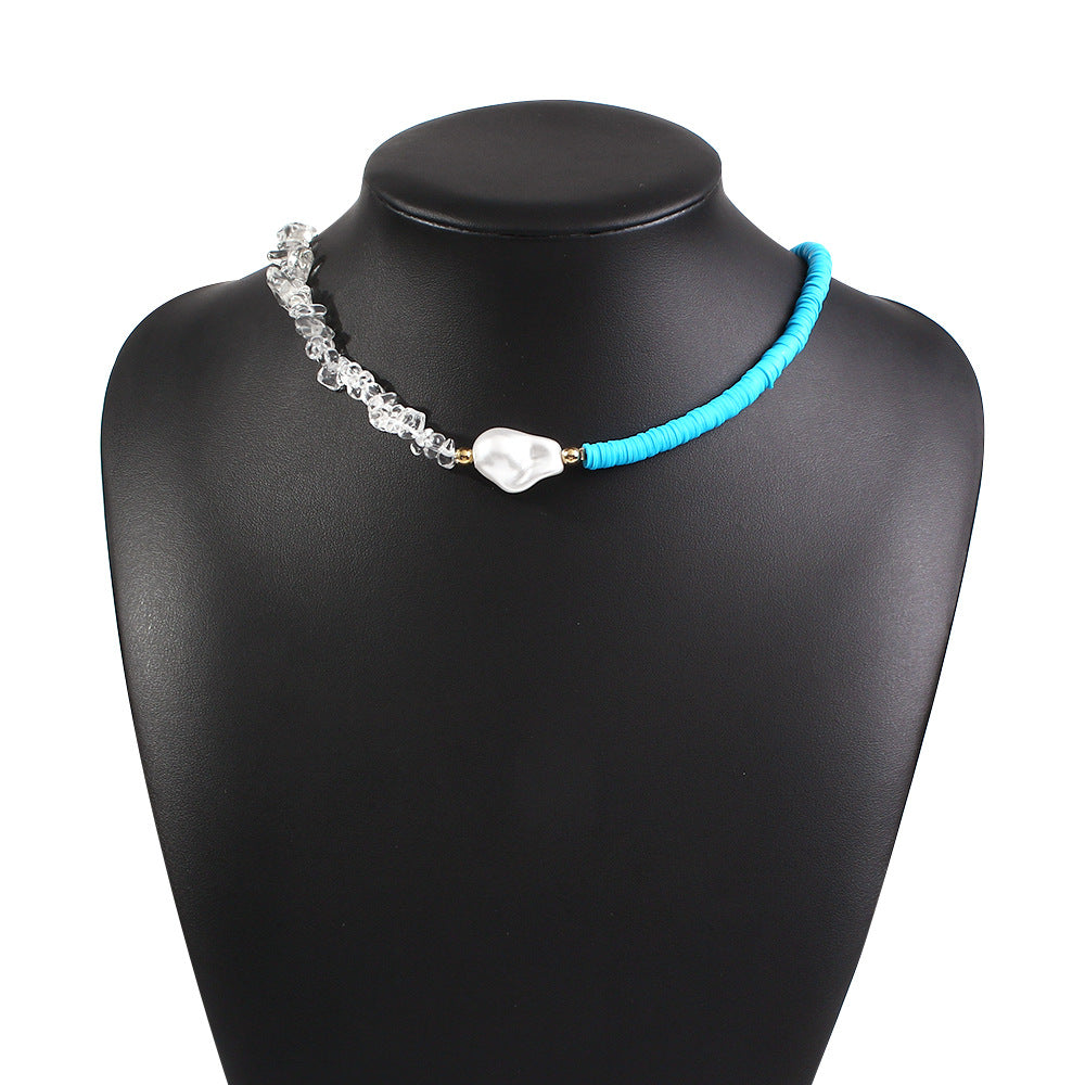 Crystal Pearl Woven Necklace