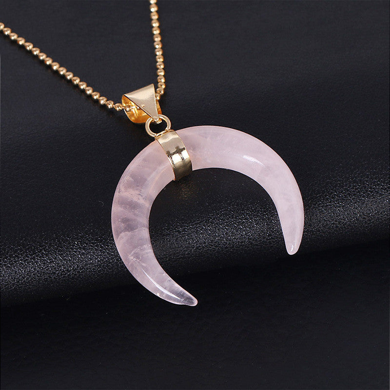 Crystal Moon Pendant Necklace