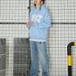 Loose hooded plus fleece sweater