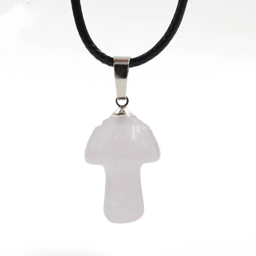 Natural Crystal Mini Mushroom Necklace