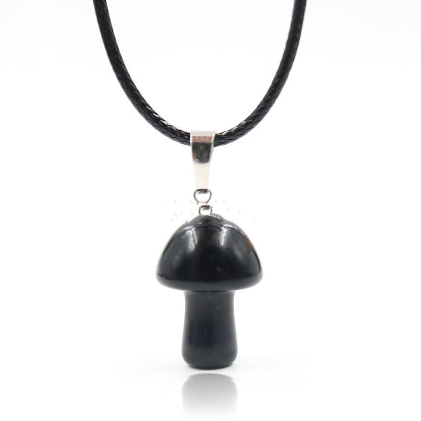 Natural Crystal Mini Mushroom Necklace
