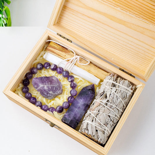 Natural Crystals Wooden Box Set